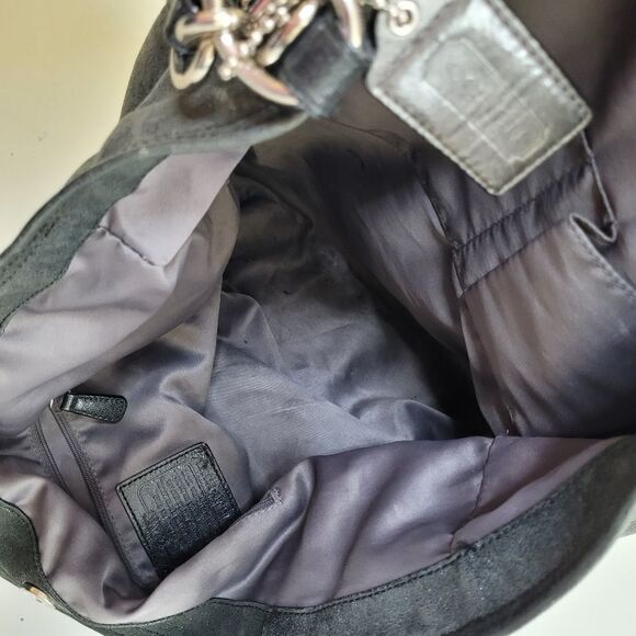 $698 COACH metallic black leather LIMITED Kristin Pinnacle LARGE TOTE BAG PURSE - Picture 11 of 16